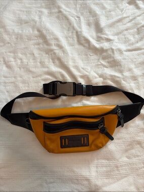 Coach Large Orange Leather Belt Bag with Black Trim